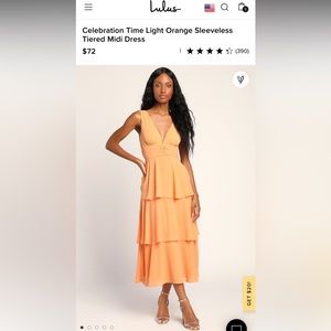 Celebration Time Light Orange Sleeveless
Tiered Midi Dress